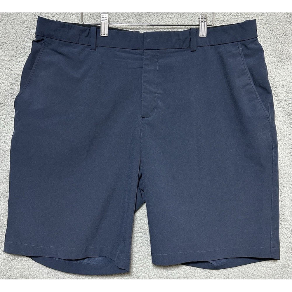 Nike Golf Shorts Men 40 Blue Chino Striped Swoosh Logo Outdoor Preppy Breathable